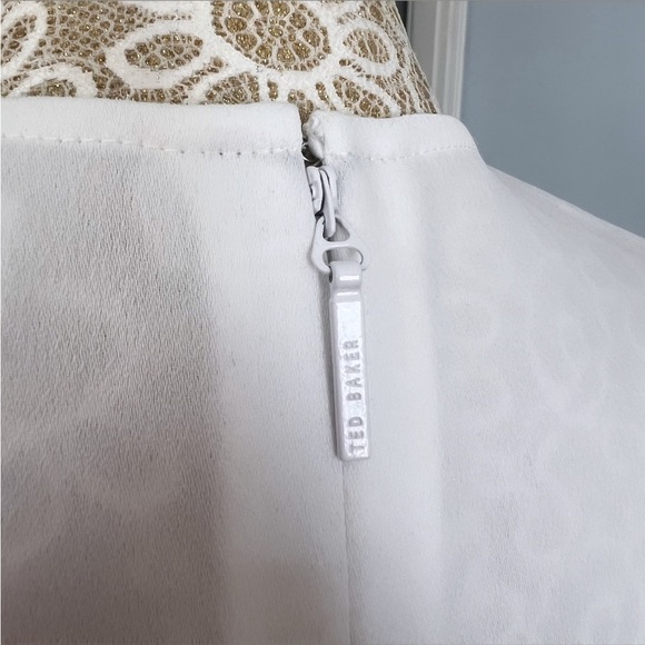 TED BAKER Nerris Jamboree Twist Detail Midi Dress White/ Multi Floral Size 1 - Picture 11 of 15